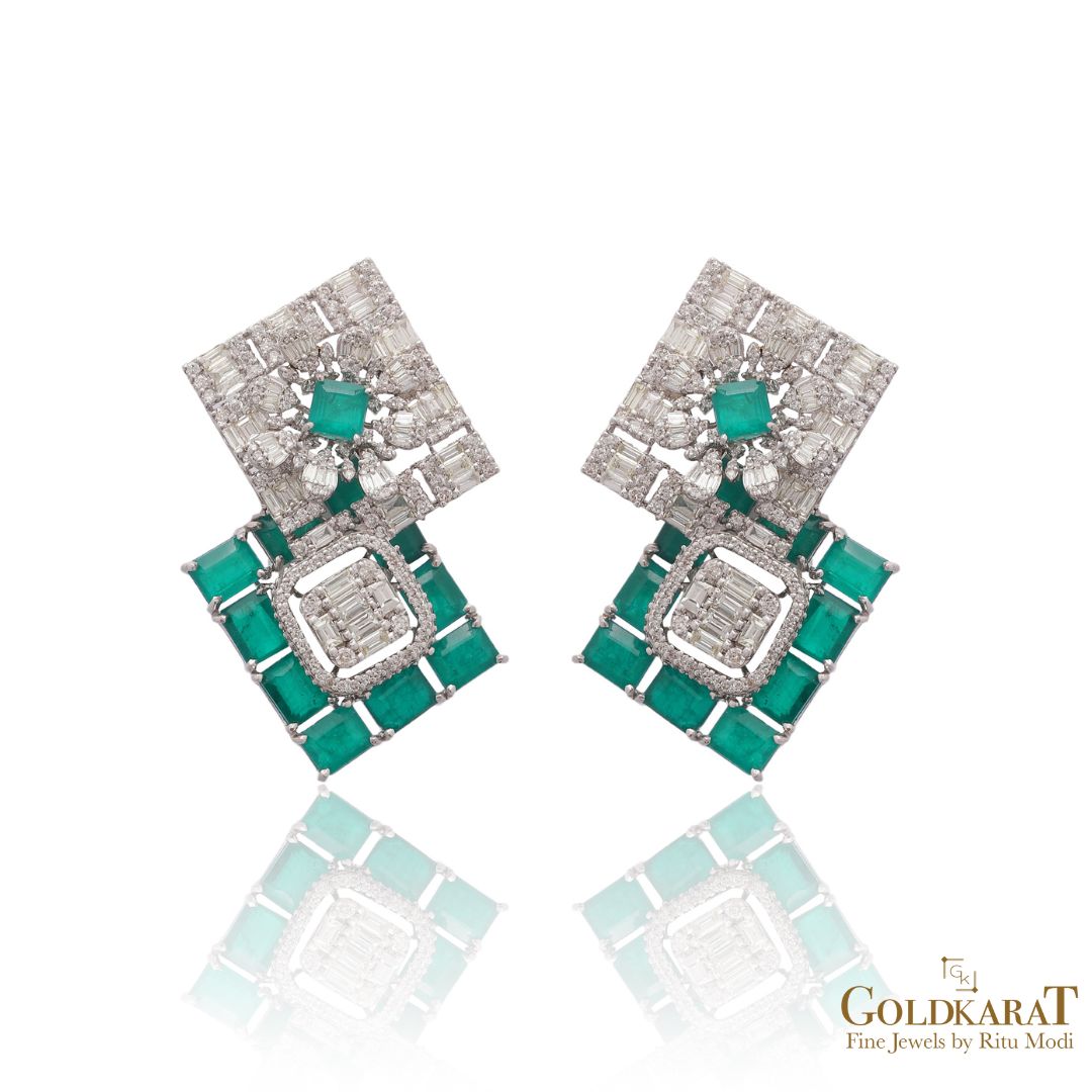 Diamond Box Stud Earrings - GOLDKARAT