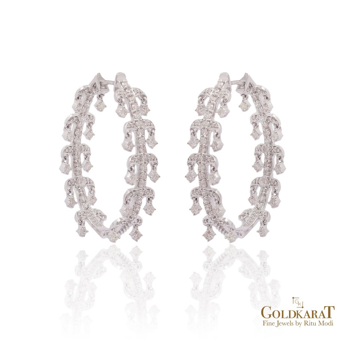 Diamond Ferris Hoop Earrings - GOLDKARAT