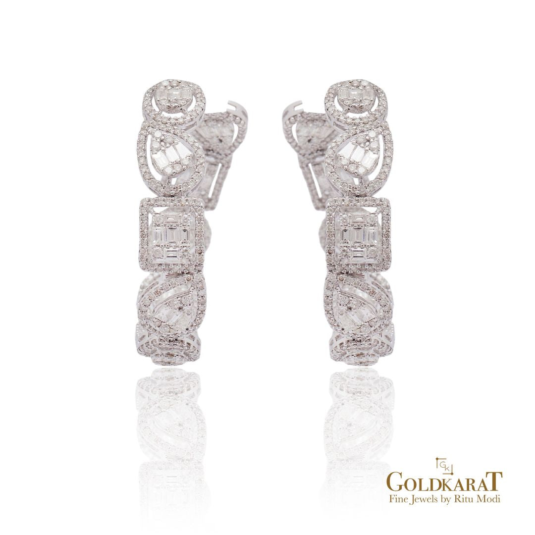 Diamond Halo Hoops - GOLDKARAT