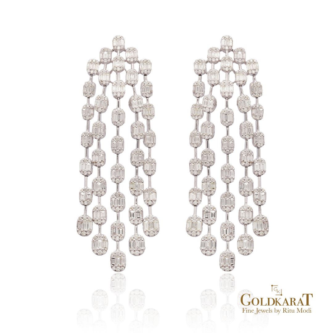 Diamond Tassel Dangler Earrings - GOLDKARAT