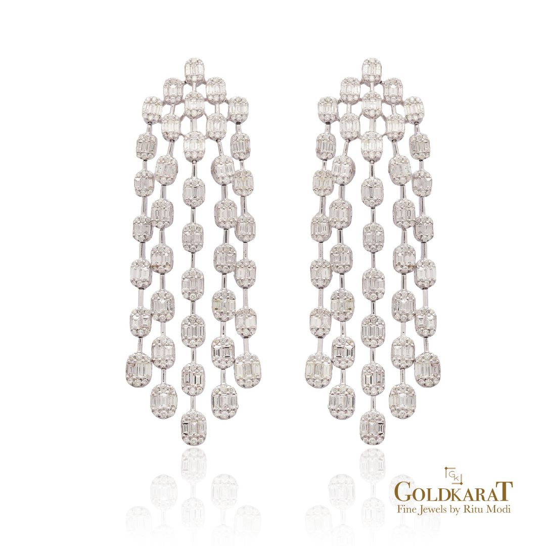 Diamond Tassel Dangler Earrings - GOLDKARAT