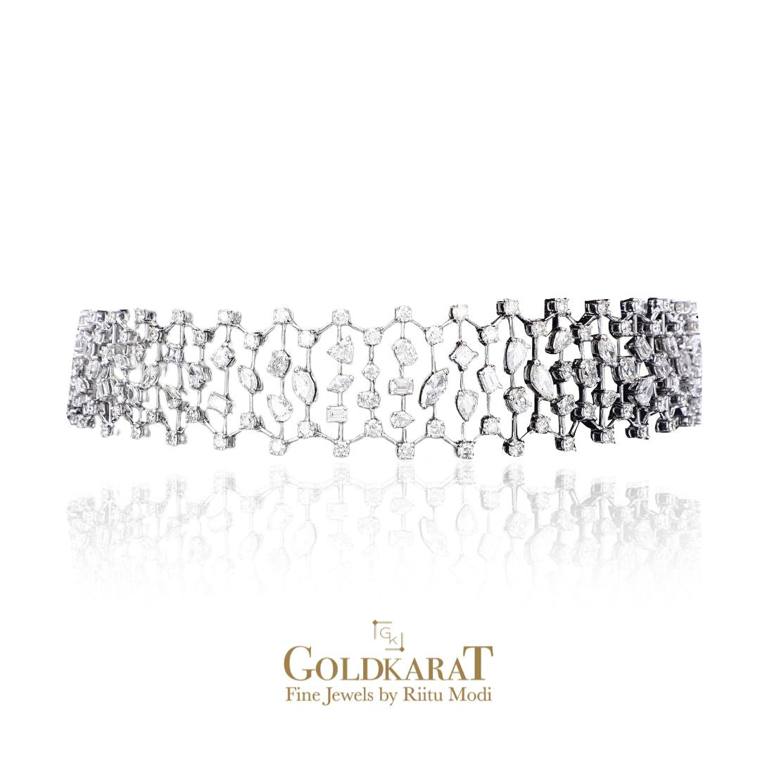 Diamond Filigree Choker Necklace - GOLDKARAT