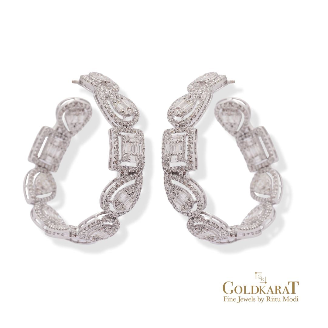 Diamond Halo Hoops - GOLDKARAT