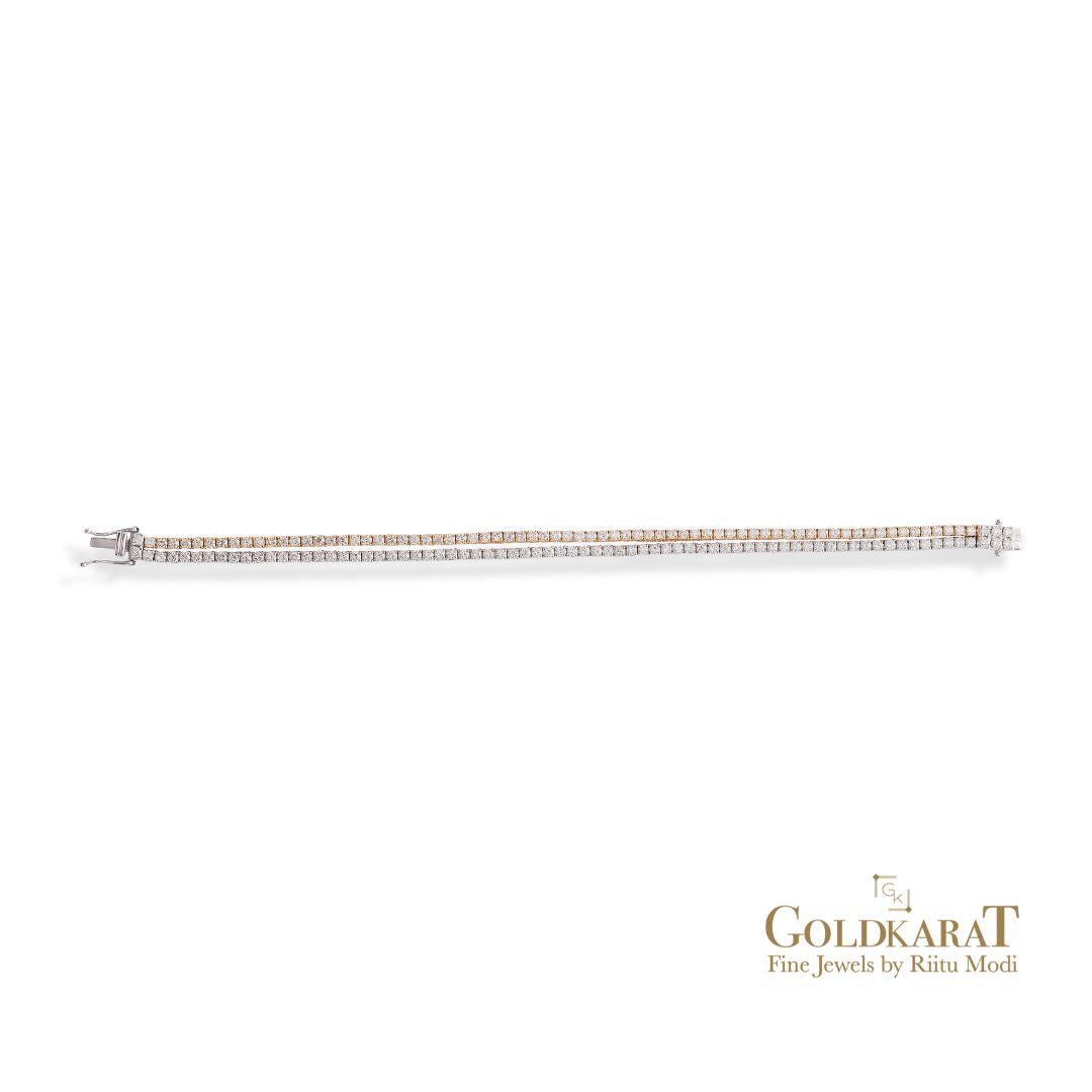 Diamond Two Line Tennis Bracelet - GOLDKARAT