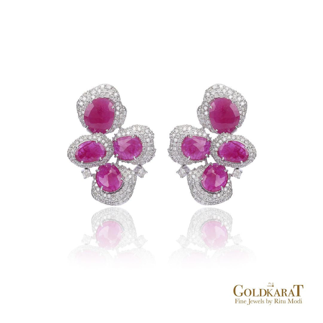 Rosalina Ruby Diamond Earrings - GOLDKARAT