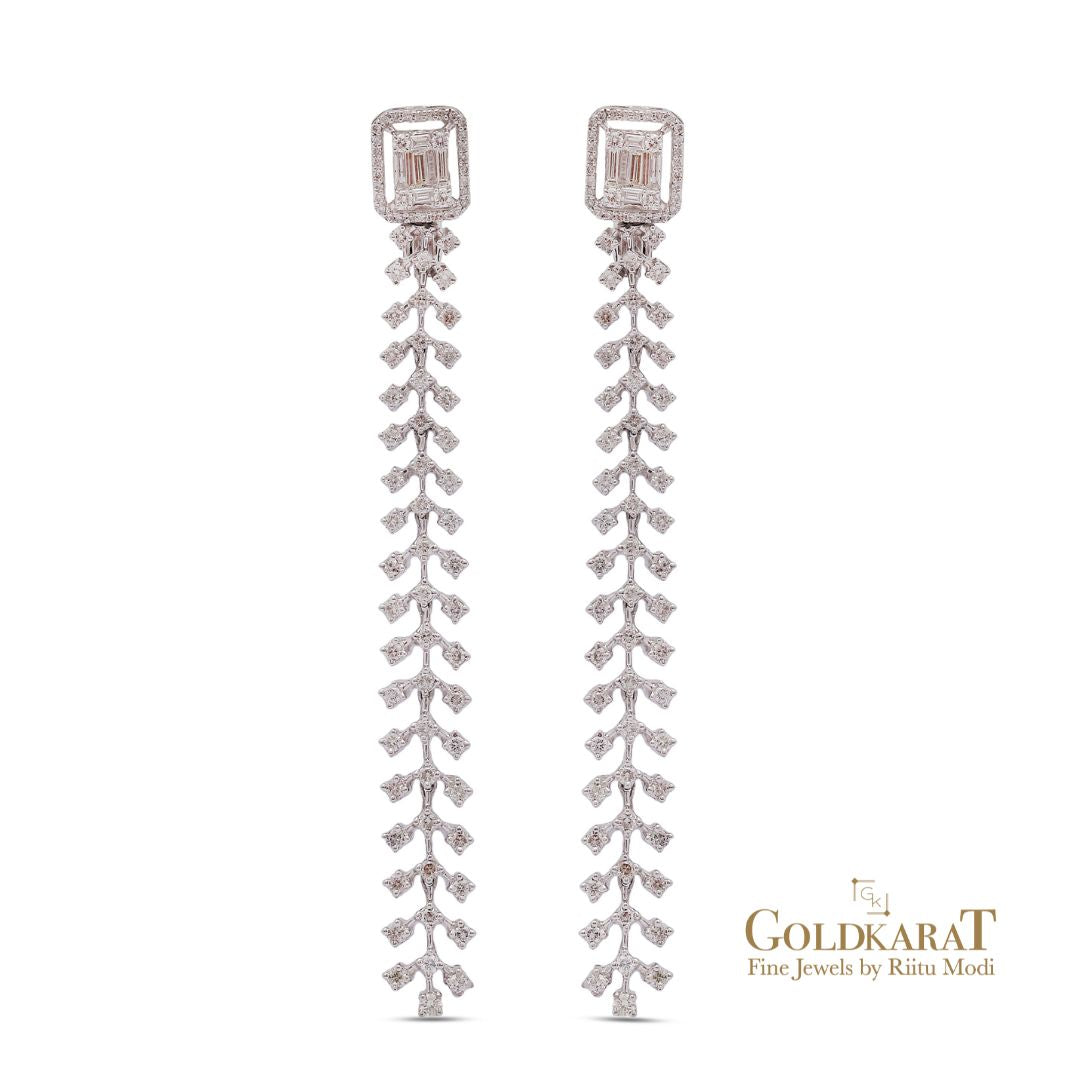 Diamond Long tier Dangler Earrings - GOLDKARAT