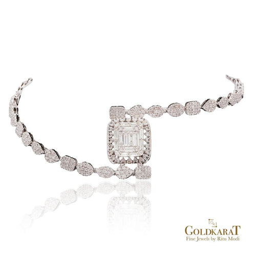 Asscher Diamond Choker Necklace - GOLDKARAT