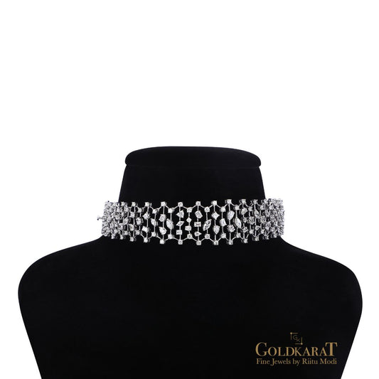 Diamond Filigree Choker Necklace - GOLDKARAT